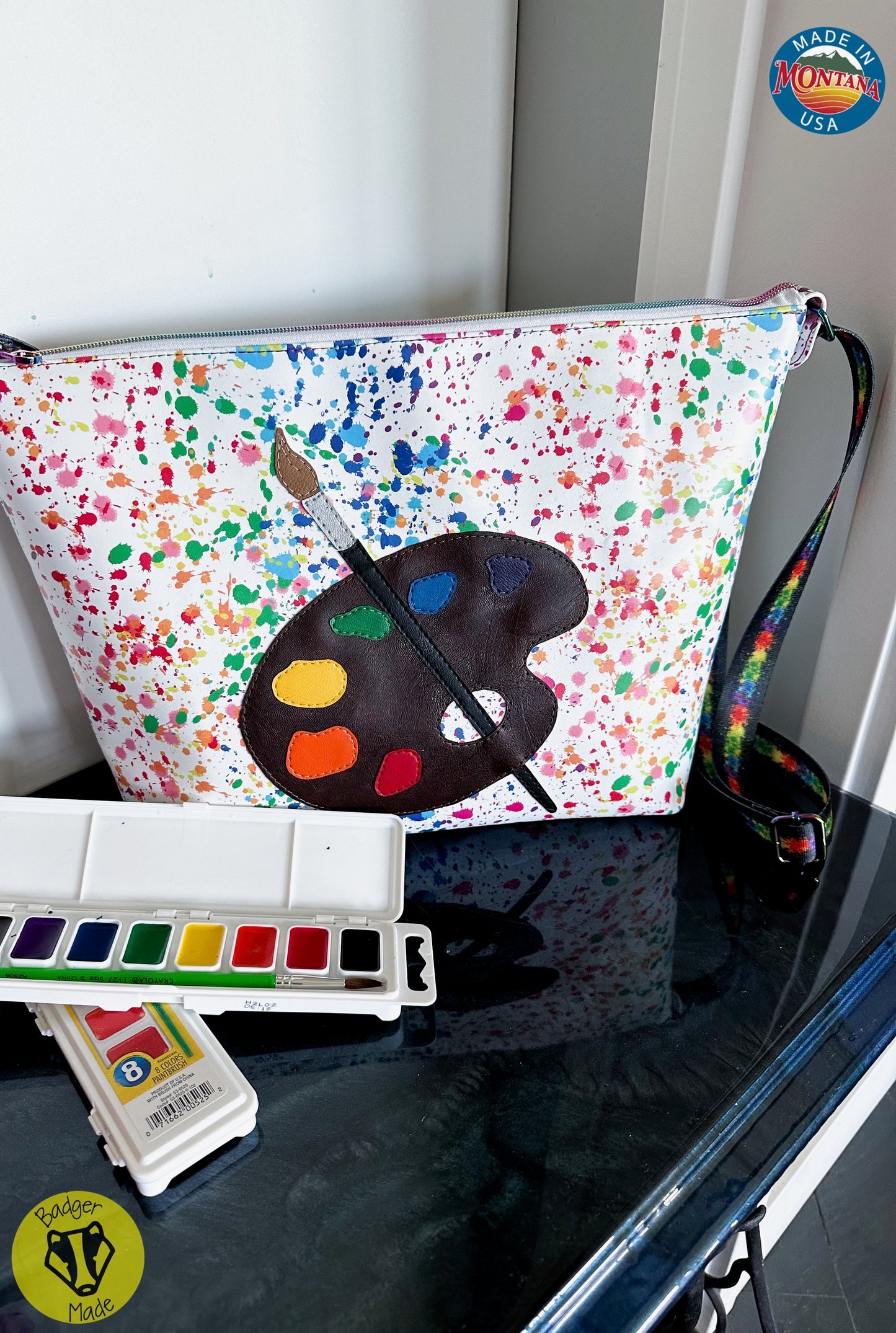 Paint splatter tote