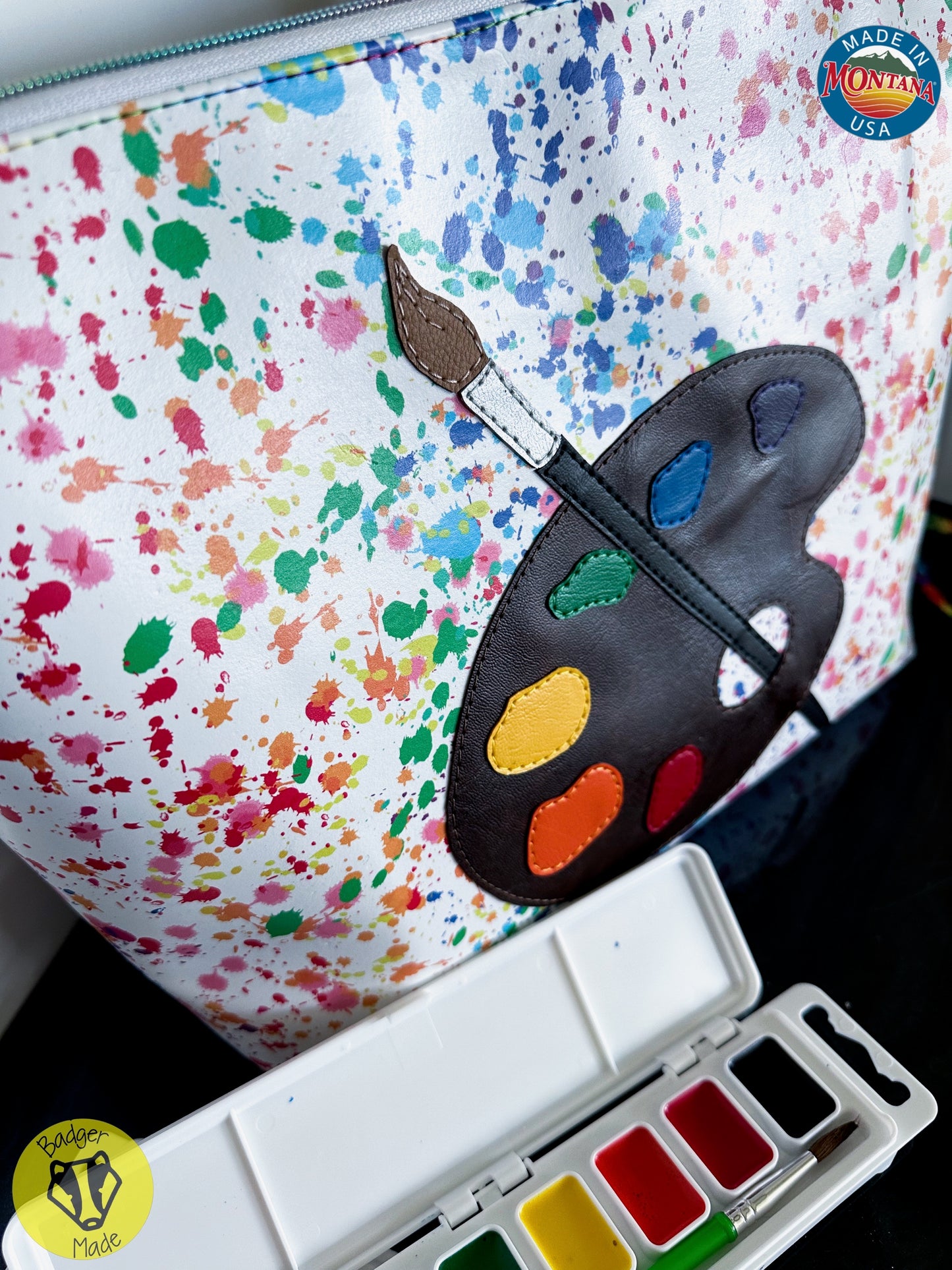 Paint splatter tote
