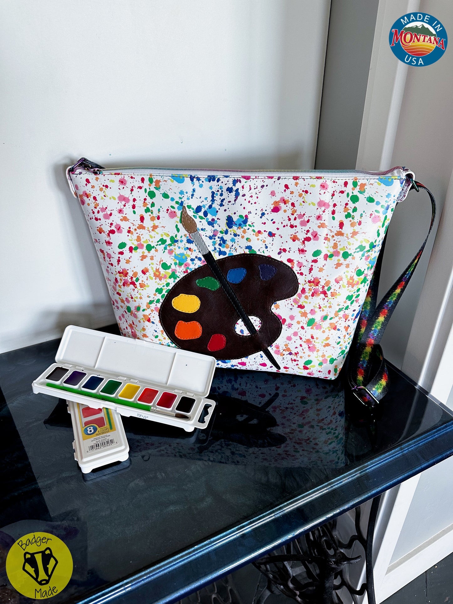 Paint splatter tote
