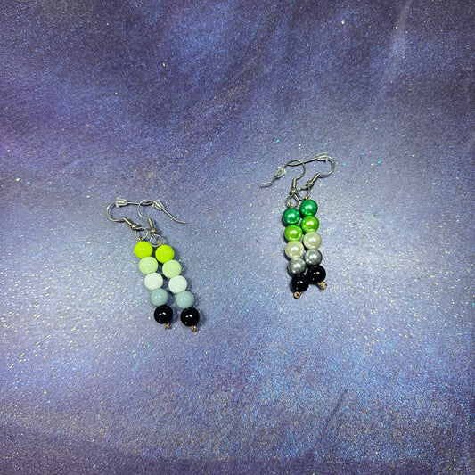 Aromantic pride earrings